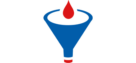 Oil droplet entering a funnel