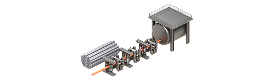 Bar rod rolling equipment piece