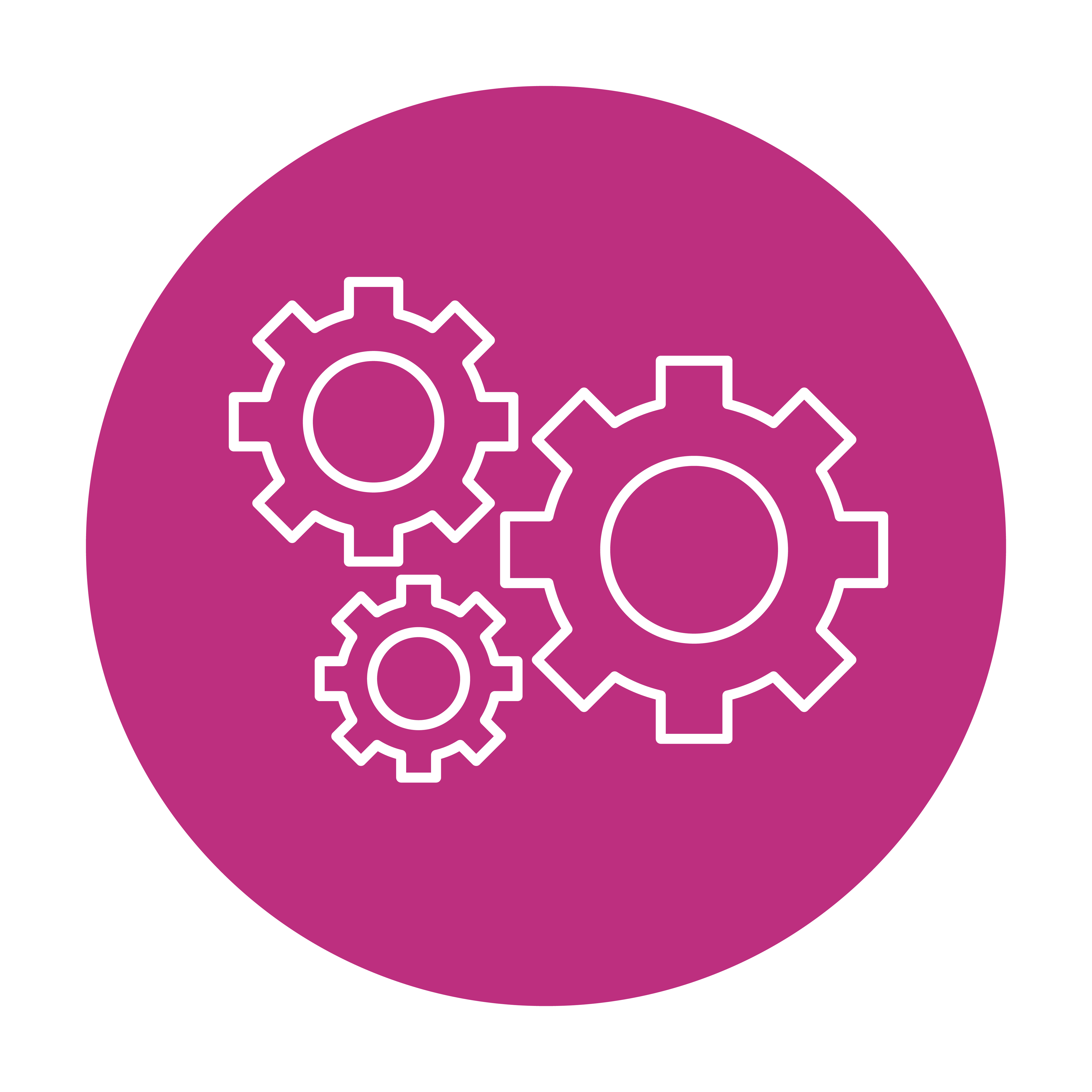 Gears icon in cerise