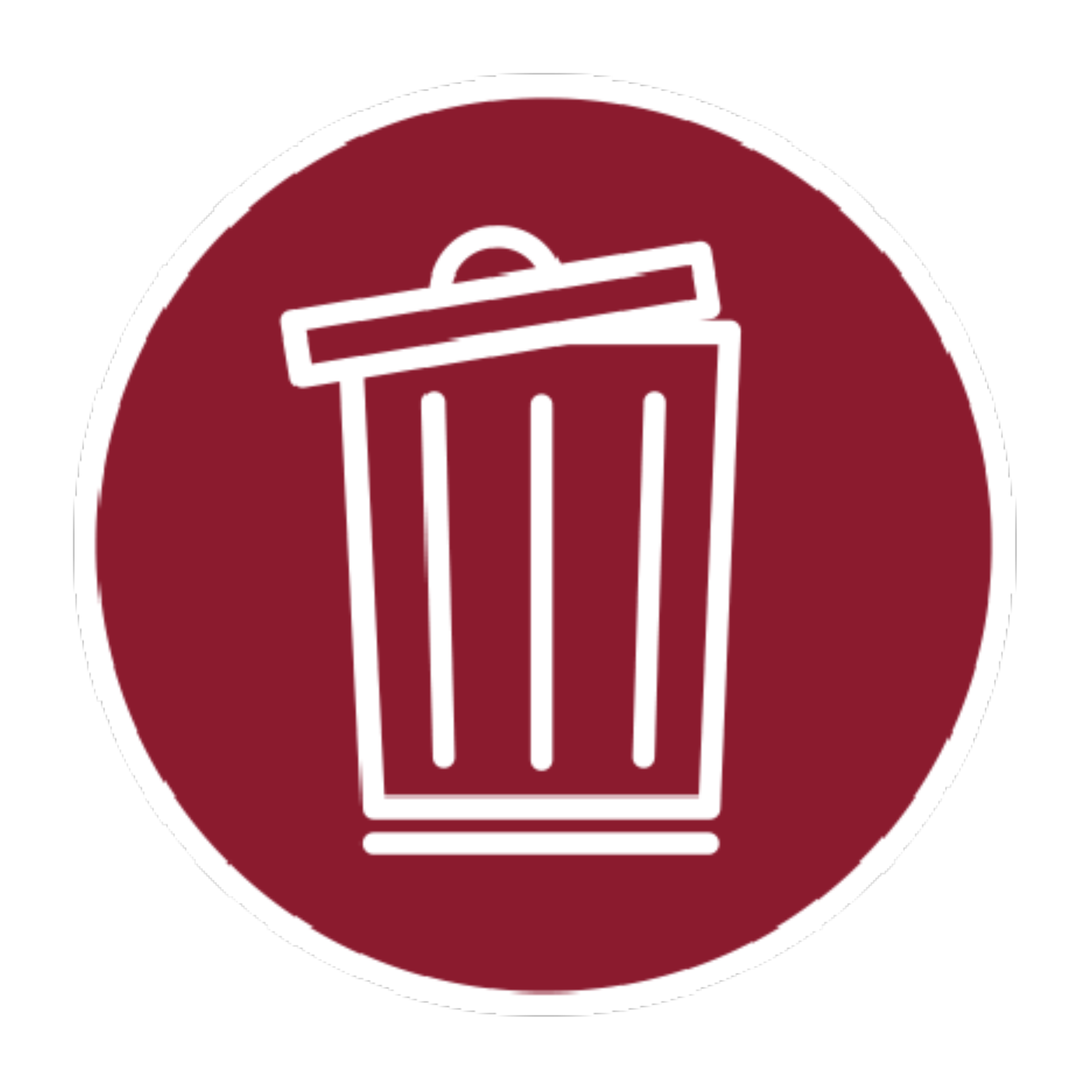 Drawing of a bin with the lid slightly askew.