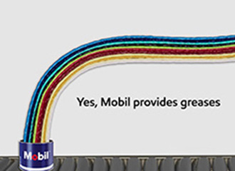 Mobil grease rainbow visual 2 with supporting copy – Yes, Mobil provides greases