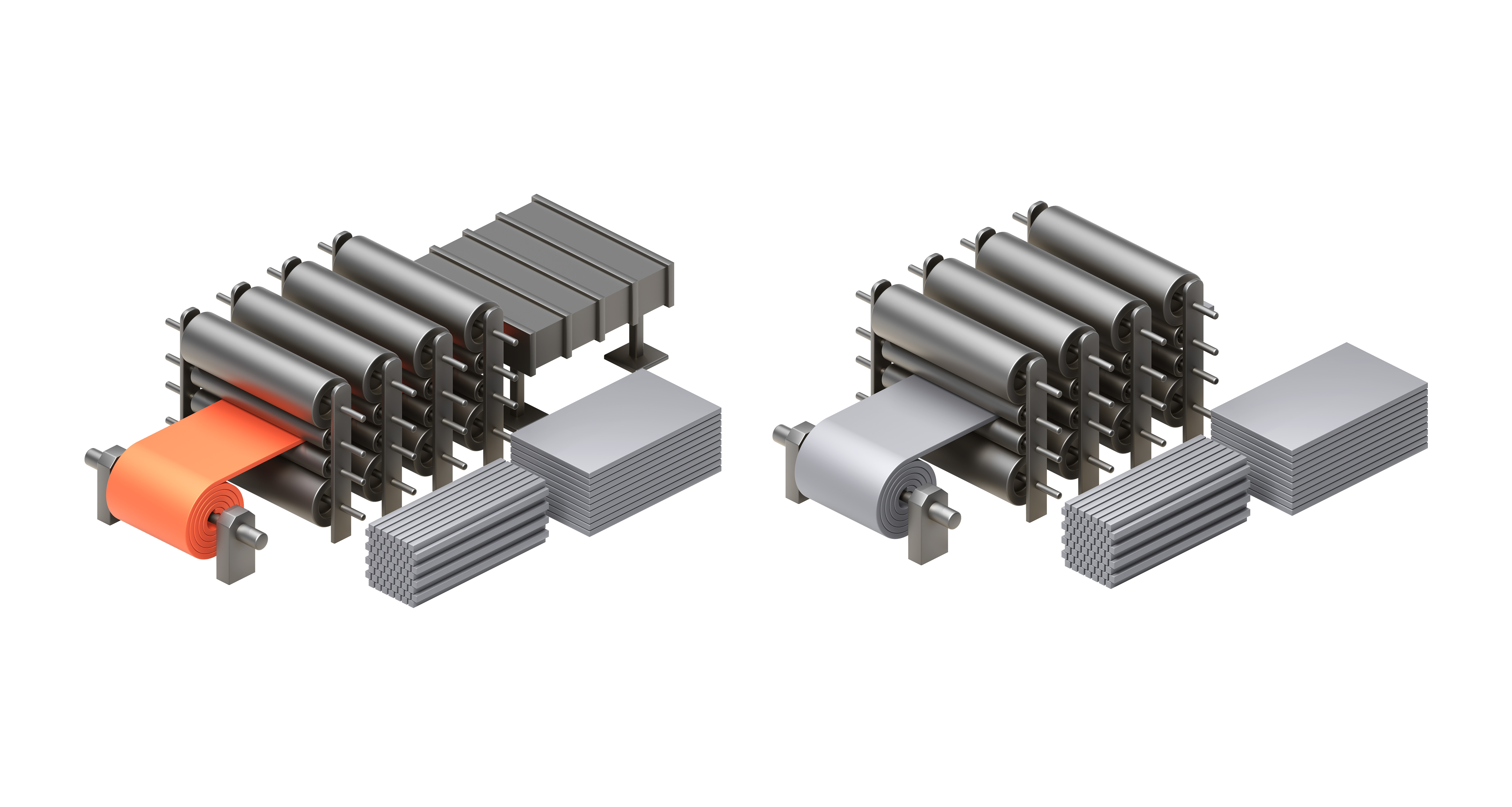 Hot and cold rolling equipment piece